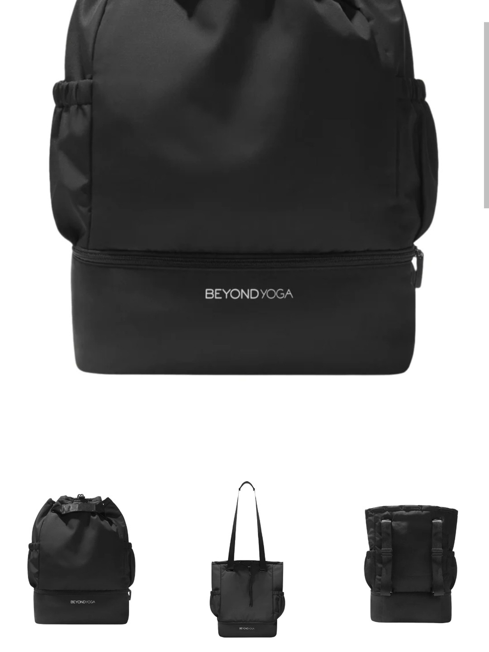 Beyond Yoga Black Convertible Backpack Tote